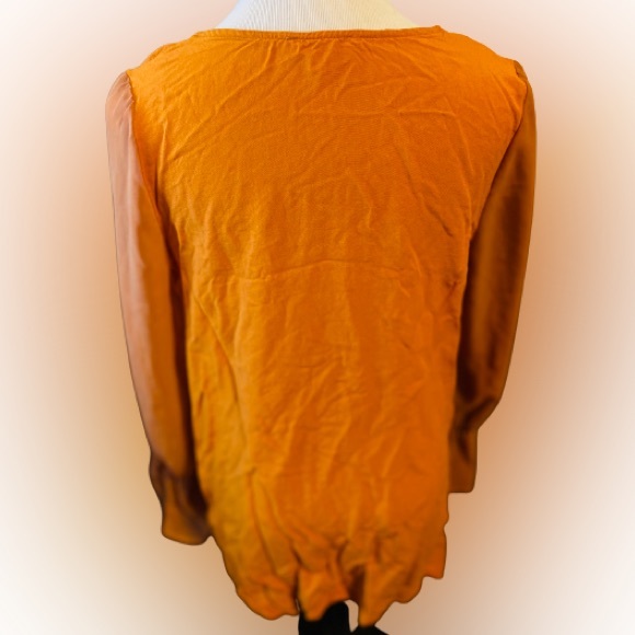 Umgee Embroidered Pumpkin Dress or Tunic Women’s Small with Chiffon Sleeves - Picture 4 of 6